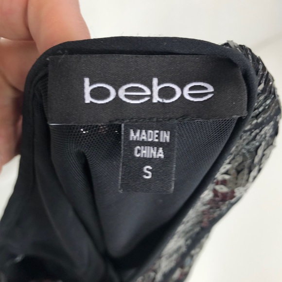 Bebe One Shoulder Square Sequin Dress - Picture 5 of 7